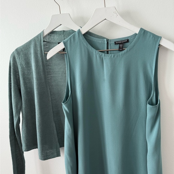 Eileen Fisher Organic Linen Cotton Cropped Cardigan - Picture 8 of 8